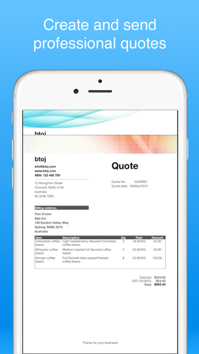 Screenshot #1 pour Job Quote Maker - Invoice +