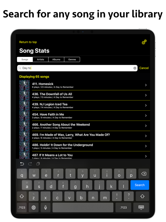 Song Stats for Apple Music iPad screenshot 5 - Music app