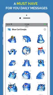 blue cat emojis iphone screenshot 2
