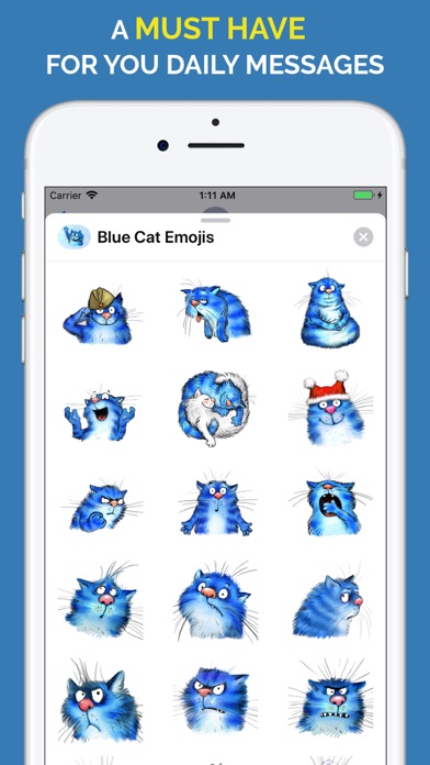 Blue Cat Emojis screenshot 2