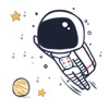 Happy Cute Astronaut Stickers icon