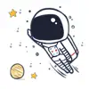 Happy Cute Astronaut Stickers App Feedback