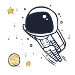 Happy Cute Astronaut Stickers App Contact