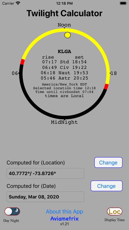 Civil Twilight Calculator