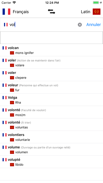 Dictionnaire Latin-Français Screenshot