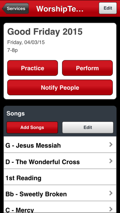 WorshipTeam Screenshot