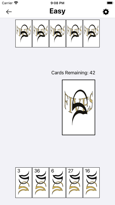 Fives - Card Game Screenshot