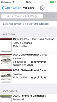 OpenCellar gestion cave à vins iphone bilder 2