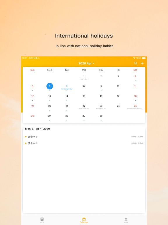 Screenshot #4 pour Calendar S - Simple Efficient