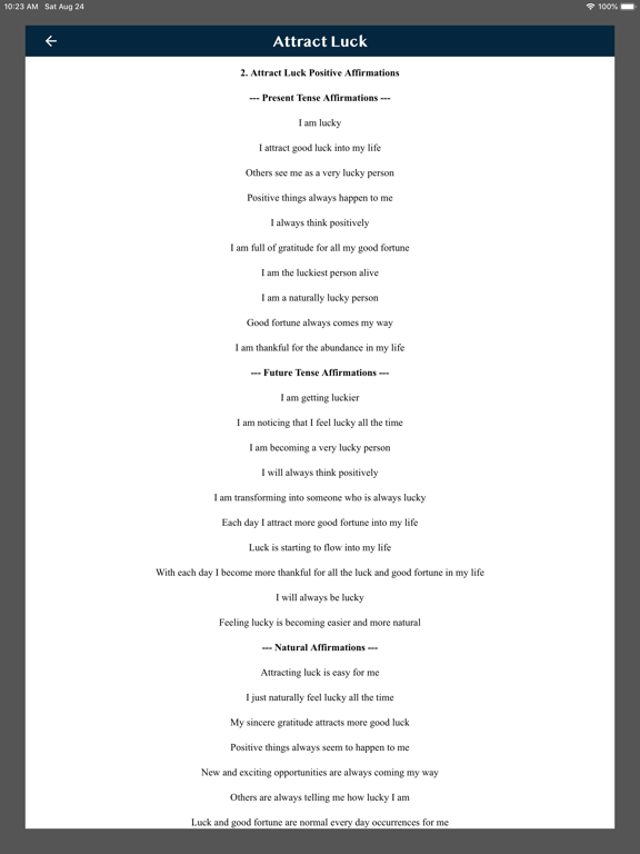 My Positive Affirmations iPad screenshot 8 - Lifestyle app