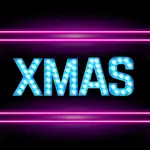 Neon Merry Xmas Stickers App Cancel