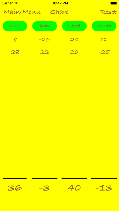 4 Players Score Recorder : تسجيل النقاط ل ٤ لاعبين Screenshot