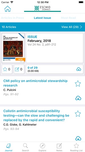 ESCMID Journals(圖3)-速報App