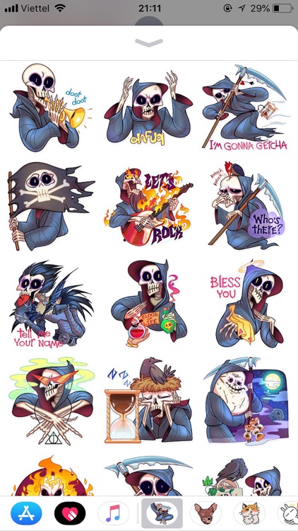 Death Cute Emoji Funny Sticker