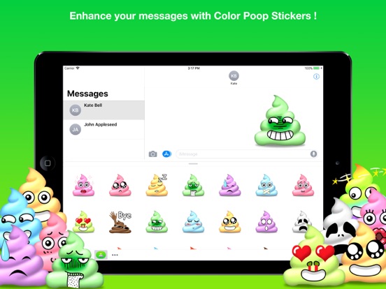 Color Poop Stickers iPad screenshot 1 - Stickers app