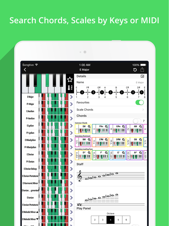 Piano Companion: Chords,Scales iPad screenshot 2 - Music app
