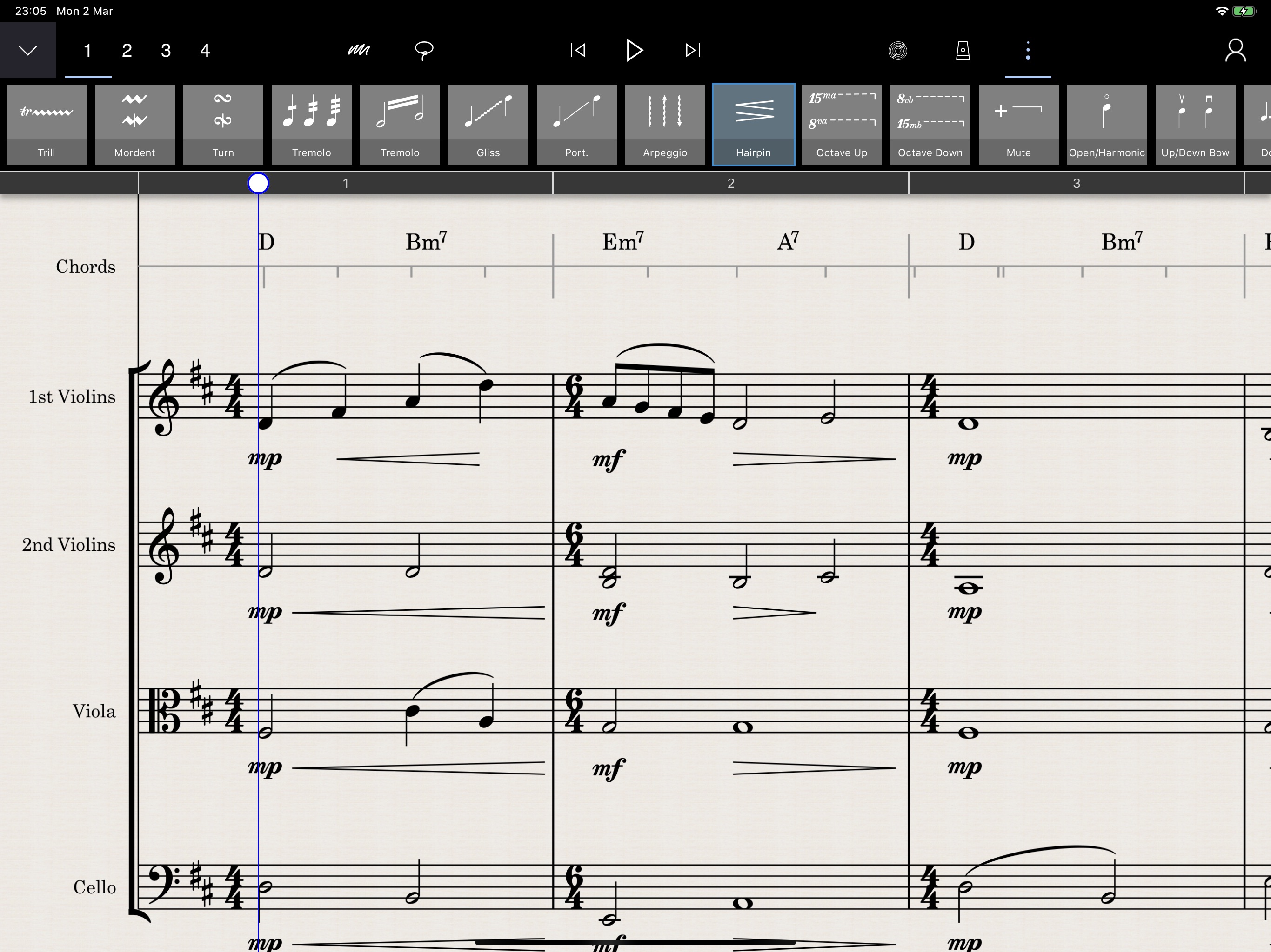 Screenshot do app StaffPad