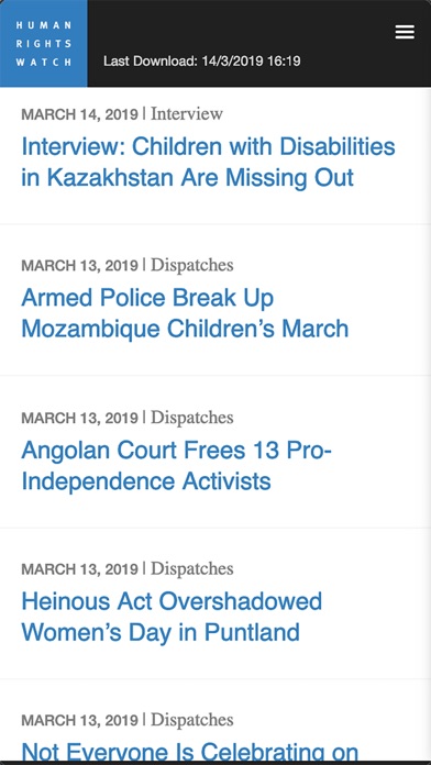 Human Rights Watch News Screenshot
