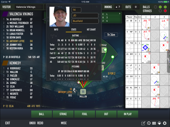 iScore Baseball and Softball iPad app afbeelding 3