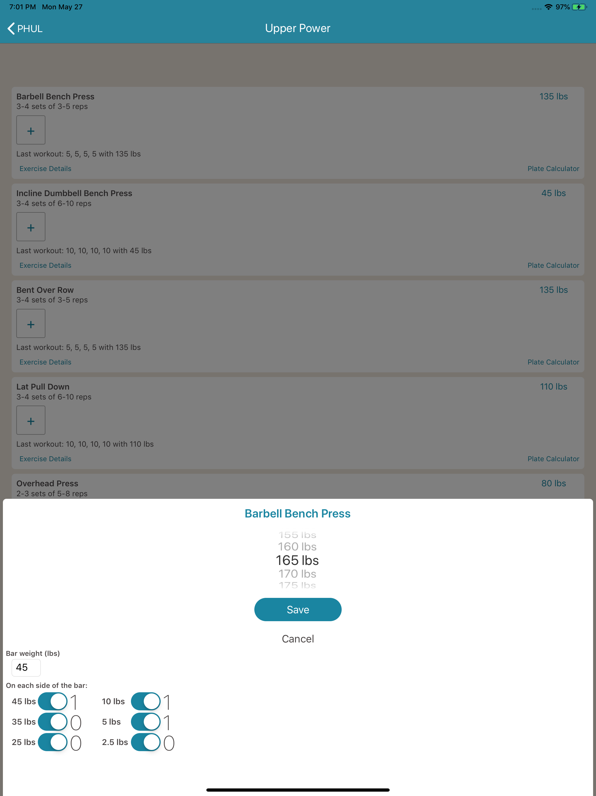 PHUL - Workout Tracker