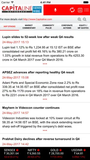 Capitaline Newswire screenshot 2