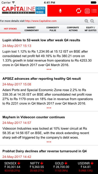 Capitaline Newswire Screenshot