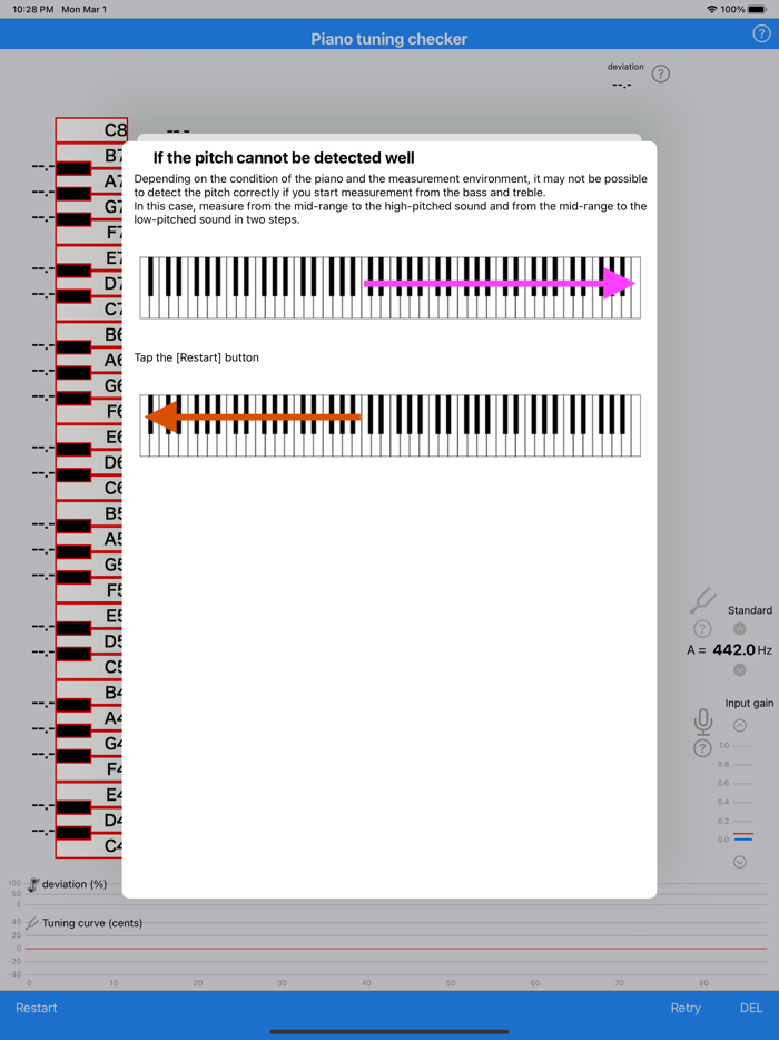 Piano tuning visual checker
