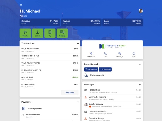 My M1FCU Mobile iPad screenshot 1 - Finance app