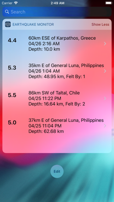 Earthquake Monitor screenshot 3