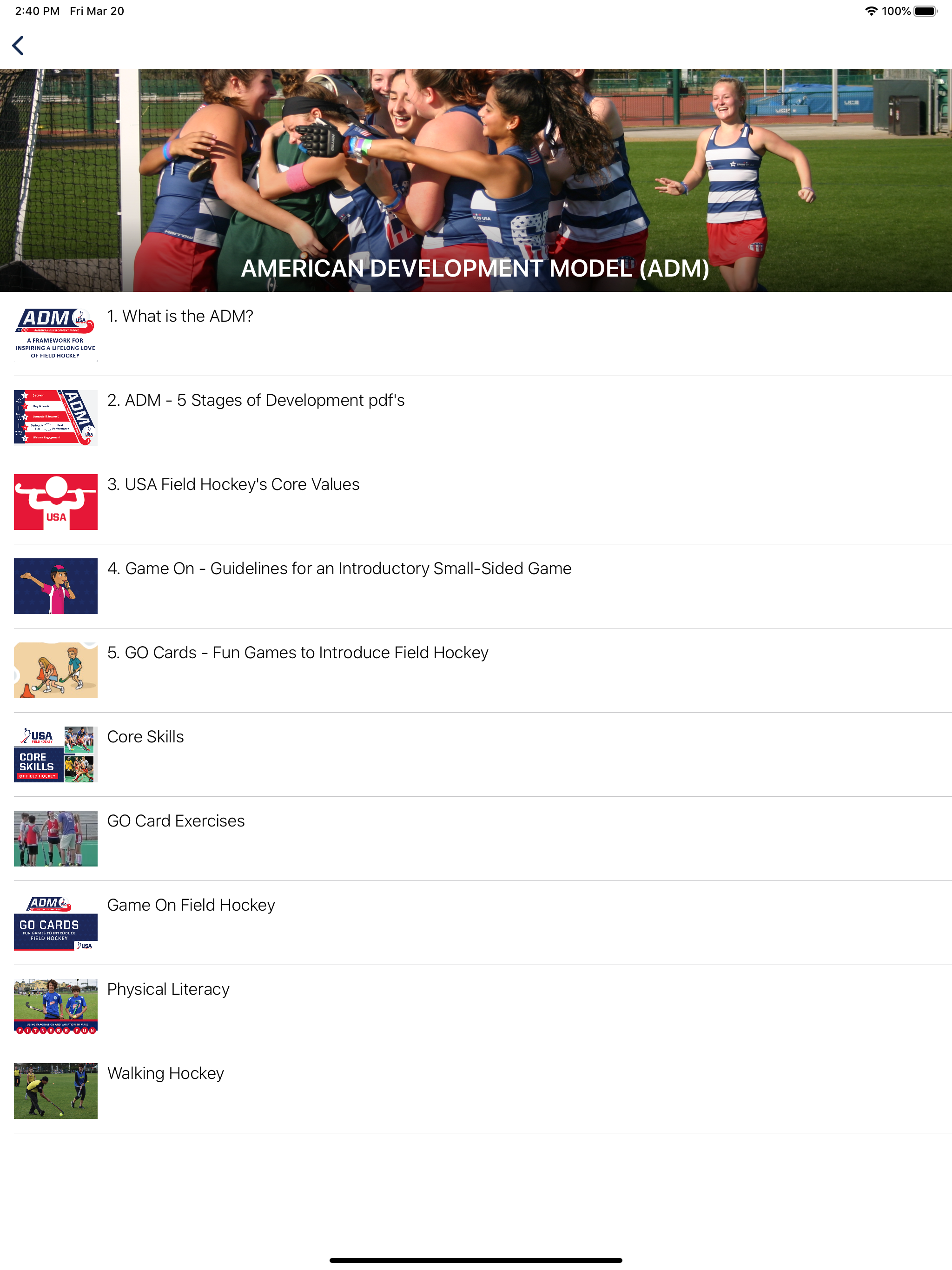 USA Field Hockey In the Circle