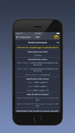 Capture d'écran de TechApp Pour BMW sur iPhone 5