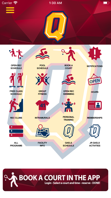Queens Athletics & Recreation Screenshot