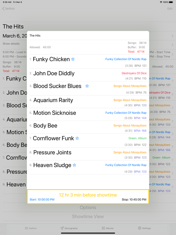 Setlist Supervisor iPad screenshot