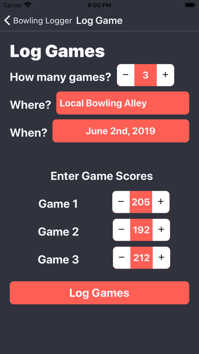Bowling Logger screenshot 2