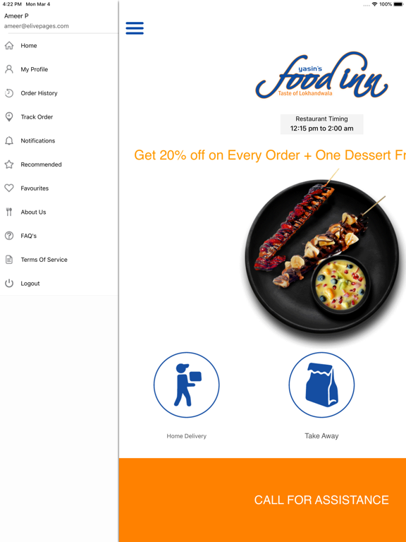 Screenshot #6 pour FoodInn Restaurant App