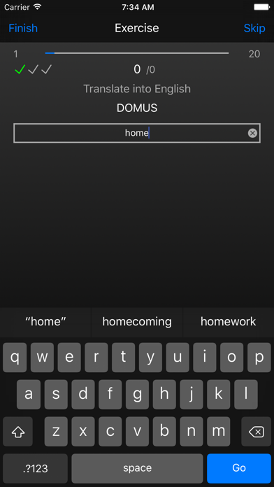 SMART Latin Vocab Tester Screenshot