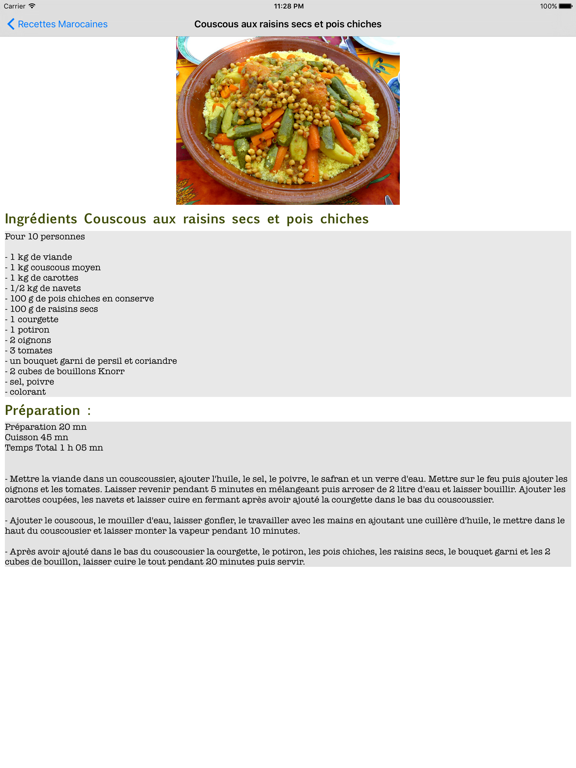 Cuisine Marocaine (sans internet) iPad screenshot