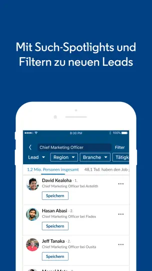 Screenshot von LinkedIn Sales Navigator auf dem iPhone 2