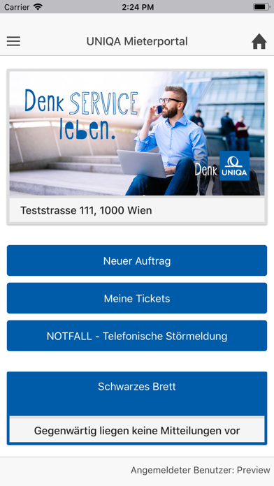 UNIQA Mieterportal Screenshot