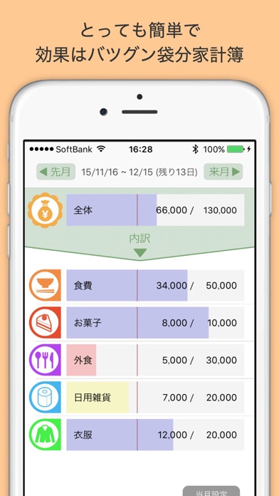 袋分家計簿 : 簡単人気の家計簿アプリのおすすめ画像1