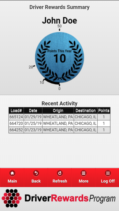Zekelman Driver Rewards Screenshot