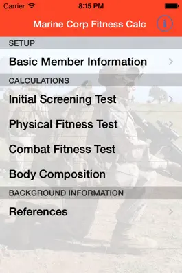 Game screenshot Fitness Calc for Marines mod apk