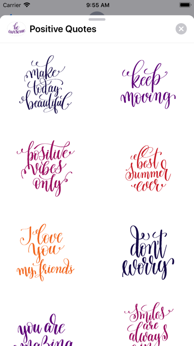 Screenshot #1 pour Positive Quotes Stickers