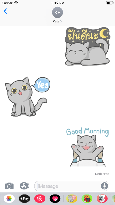 Cat Lovely Gray Sticker screenshot 3