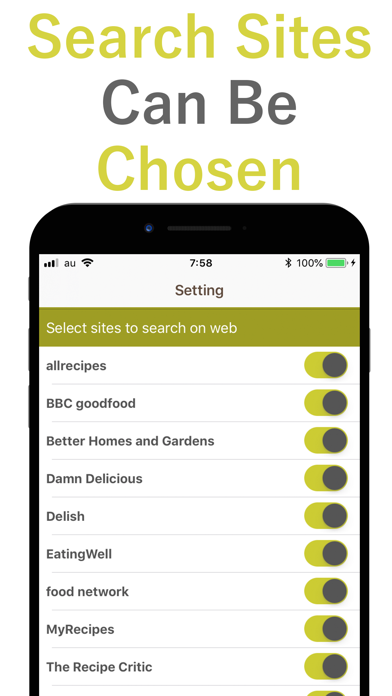 Food Recipe Menu Calendar Screenshot