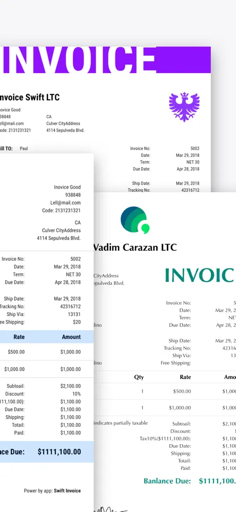 Invoice Maker, Swift Invoice