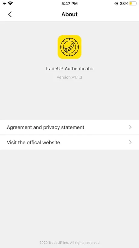 TradeUP Authenticator