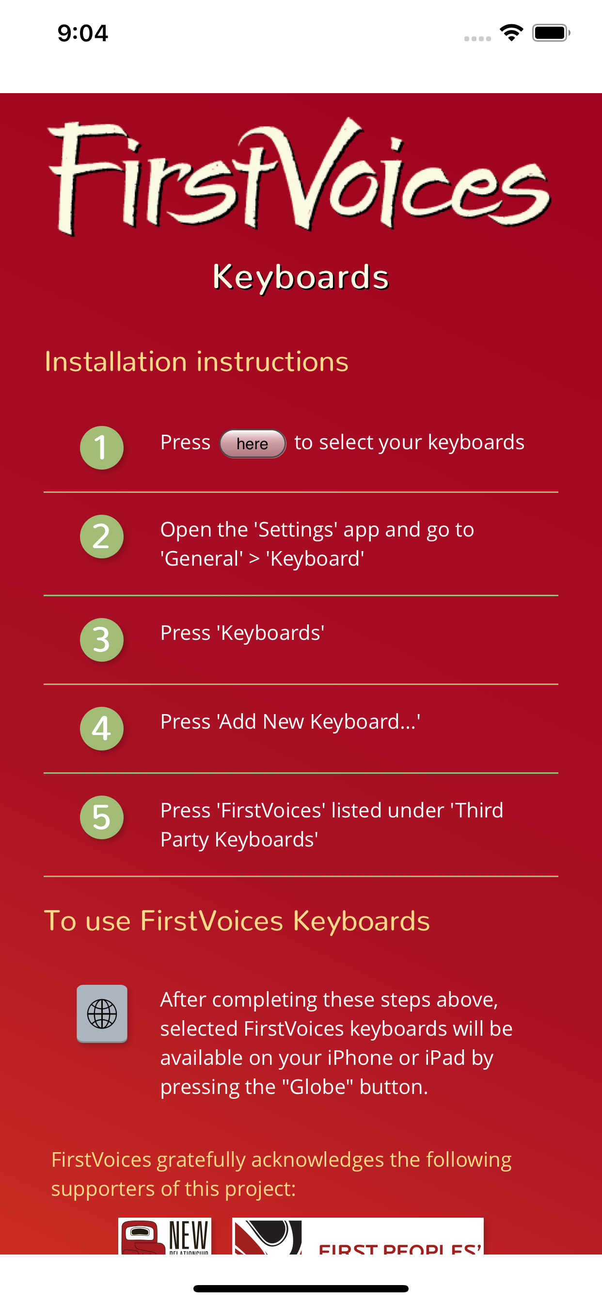 FirstVoices Keyboards