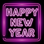 Download Happy New Year Neon Stickers app