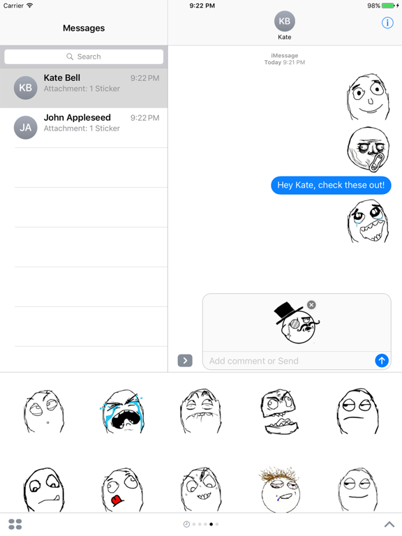 Screenshot #5 pour Troll Face Rage Stickers